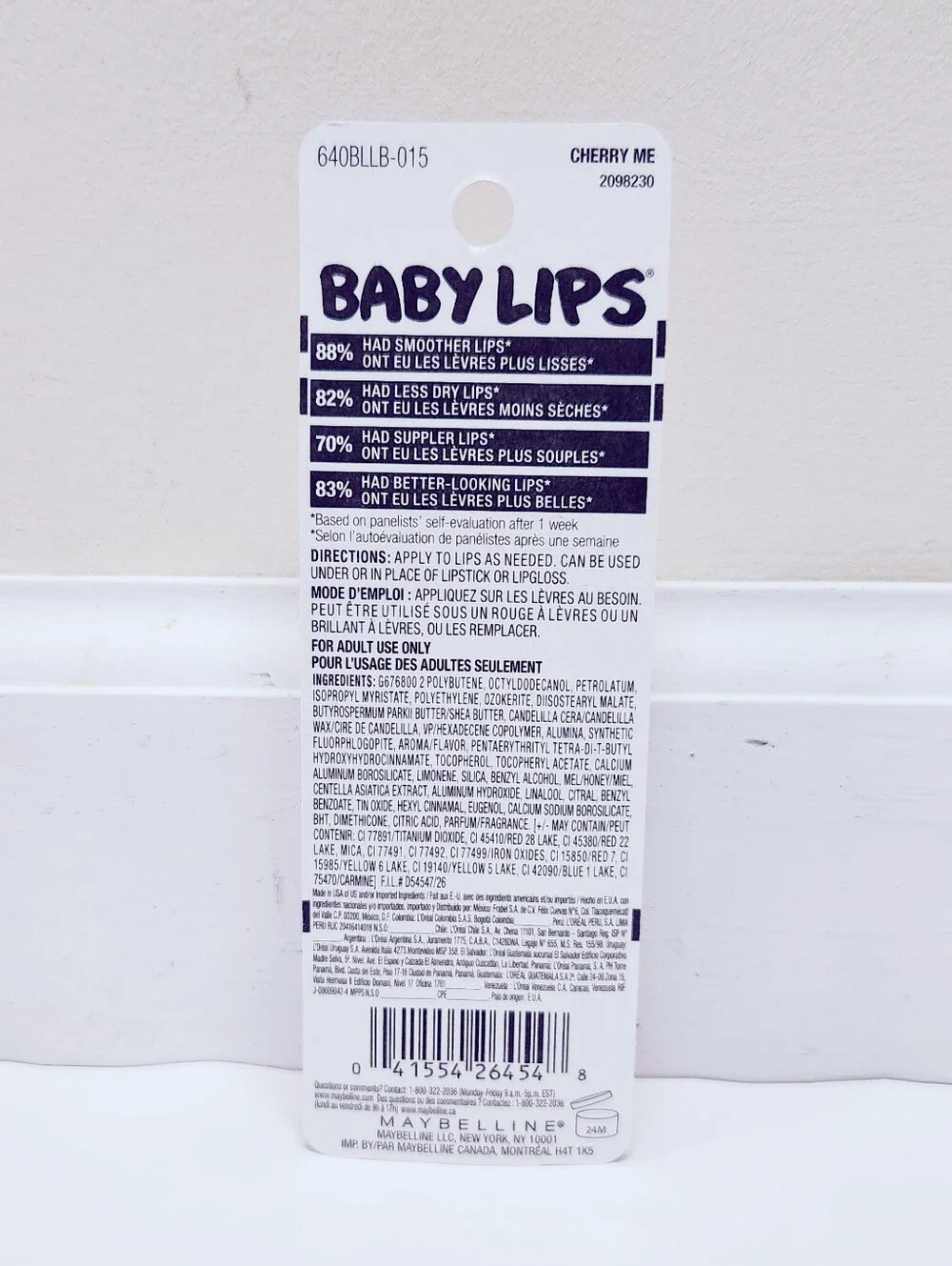 ⭐4/$15 Maybelline Baby Lips Moisturizing Lip Balm Cherry Me
